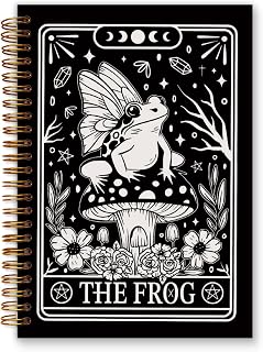 Tarot Frog Gothic Skull Spiral Notebook Journal, 5.5×8.3 Inch