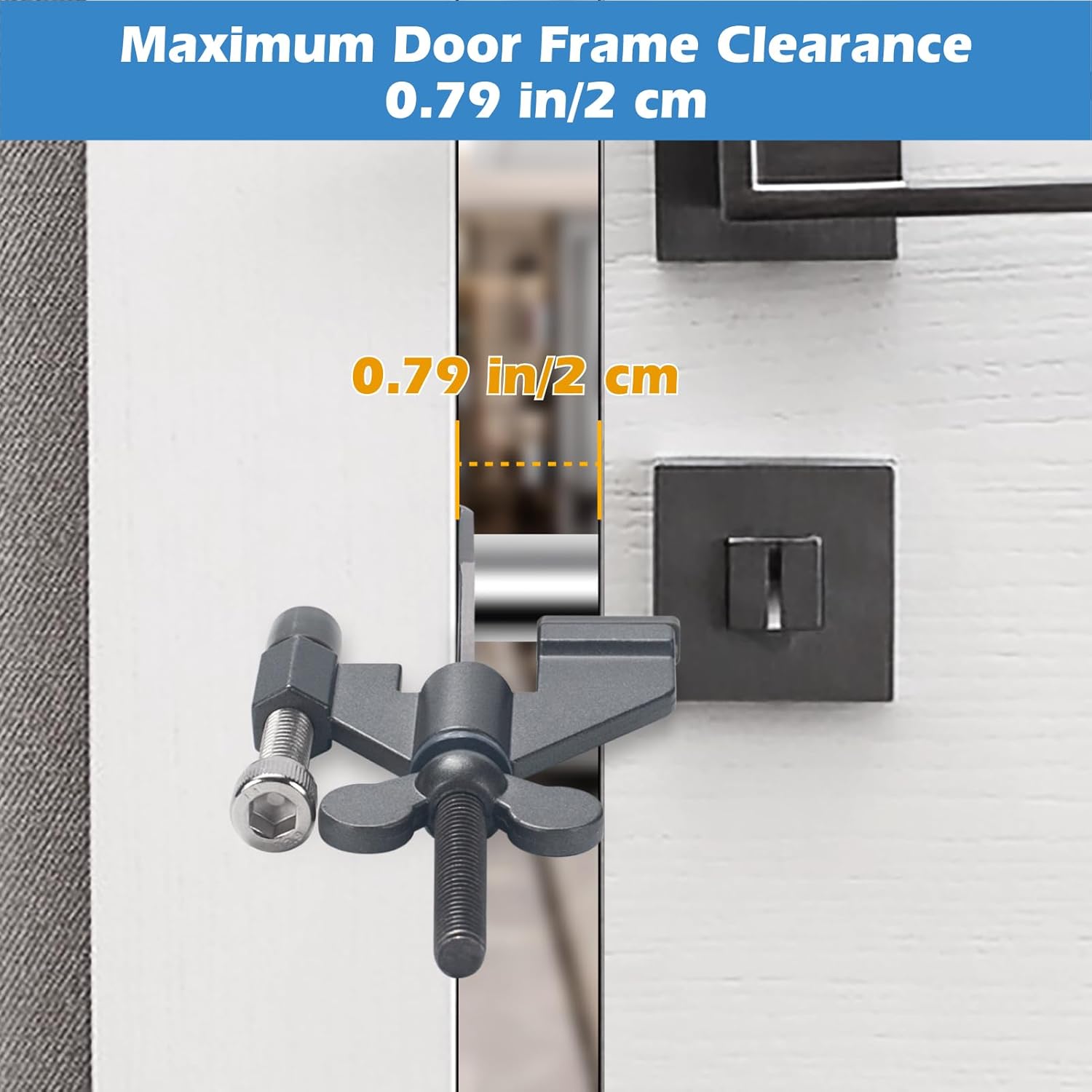 Portable Door Lock Home Security Hotel Door Locks for Travelers Door Safety Locks with Protective Silicone Caps-Travel & Home Security, Tool-Free Installation for Apartments, Hotels, Dorms