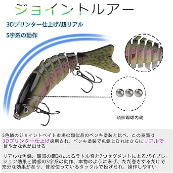 Amazon.co.jp: バス ルアー ジョイントルアー バスベイト スロー