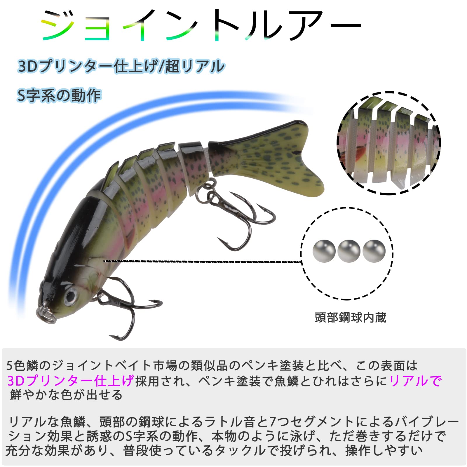 バス釣り　ジョイントルアーセット Amazon.co.jp: ジョイントルアー シーバス シンキング マルチ