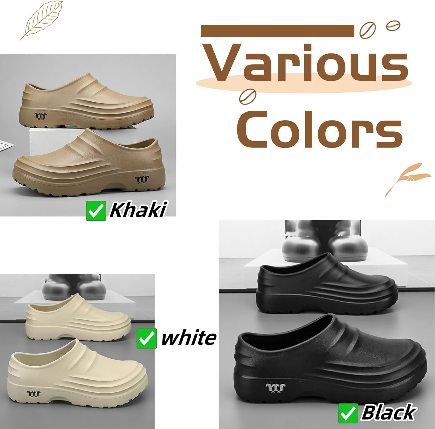 Clogs for Women Men, Chef Shoes, Non-Slip Comfort Clogs, Chef Shoes for Women Nurses - Image 6