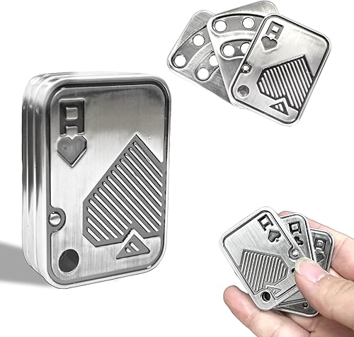 Deslizador de Dedos, Tarjeta de Poker Metálica de 3 Capas, Clicker de Dedos, Juguetes para Dedos para Adultos, Alivian el Estrés, la Ansiedad y el