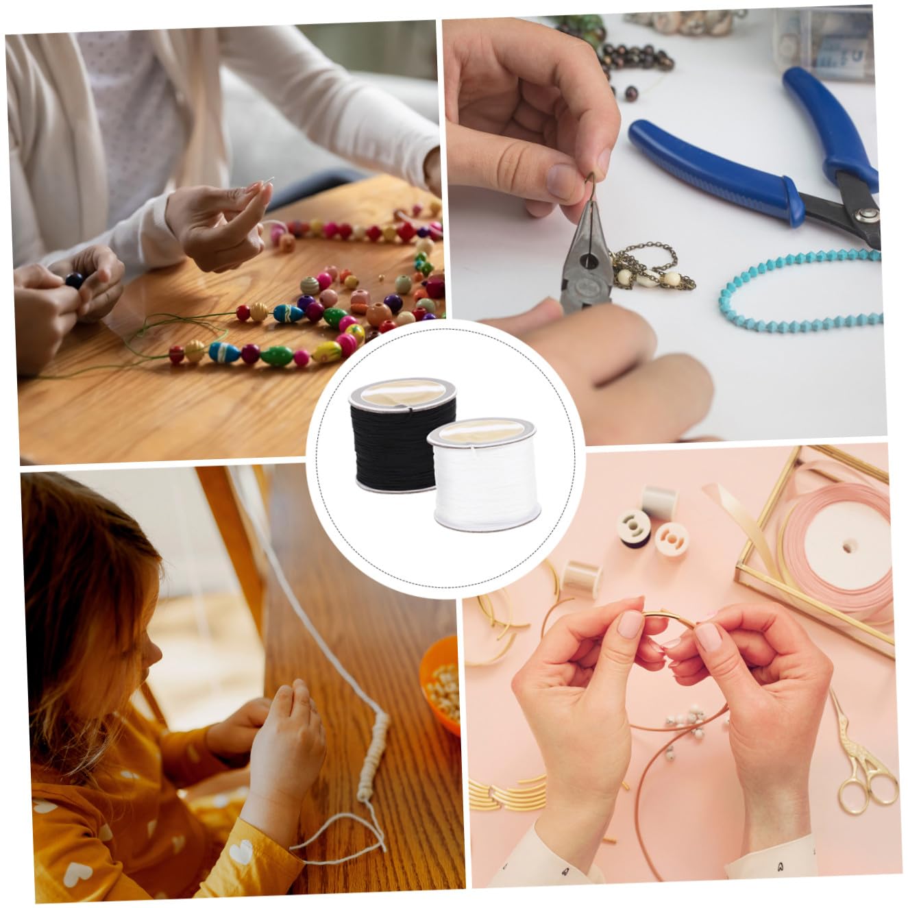 EXCEART 10rotoli Corda Intrecciata Per Braccialetti e Collane Chinlon Da Materiale Skin-friendly Per Creazioni Fai Te
