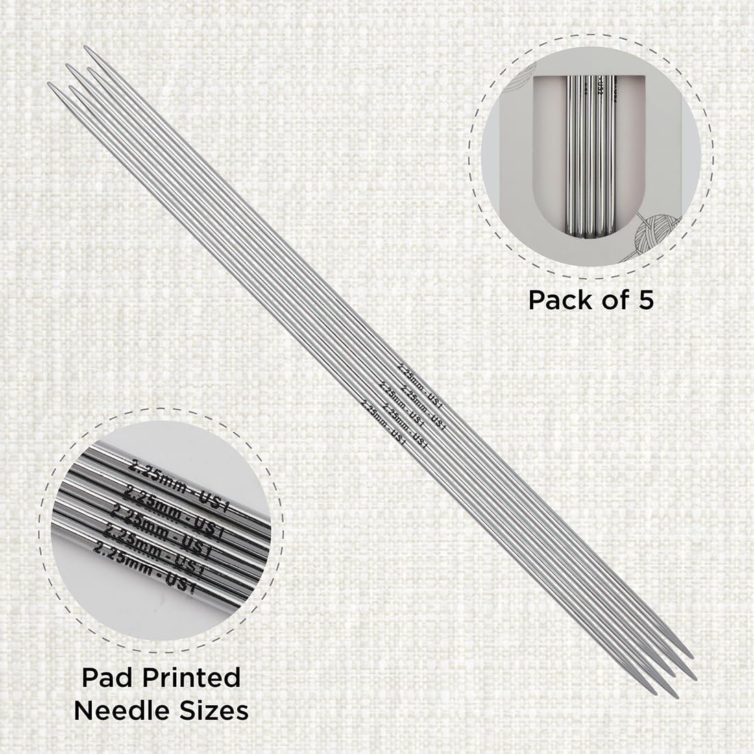 KnitPro Nova Double Pointed Needles 8" (20cm) | US Size 1 (2.25mm)