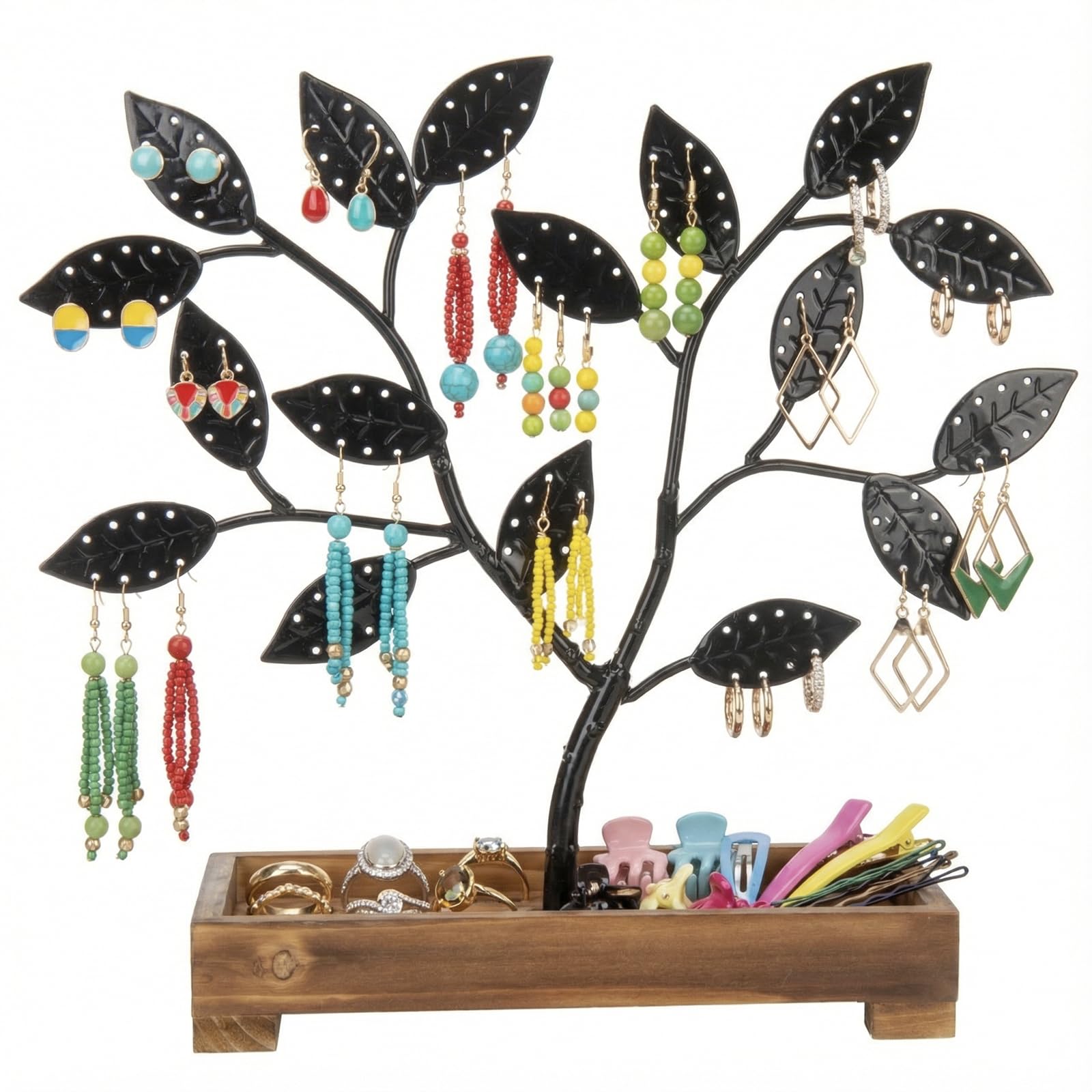 Amazon.com: MyGift Earring Storage Rack Organizer, Matte Black