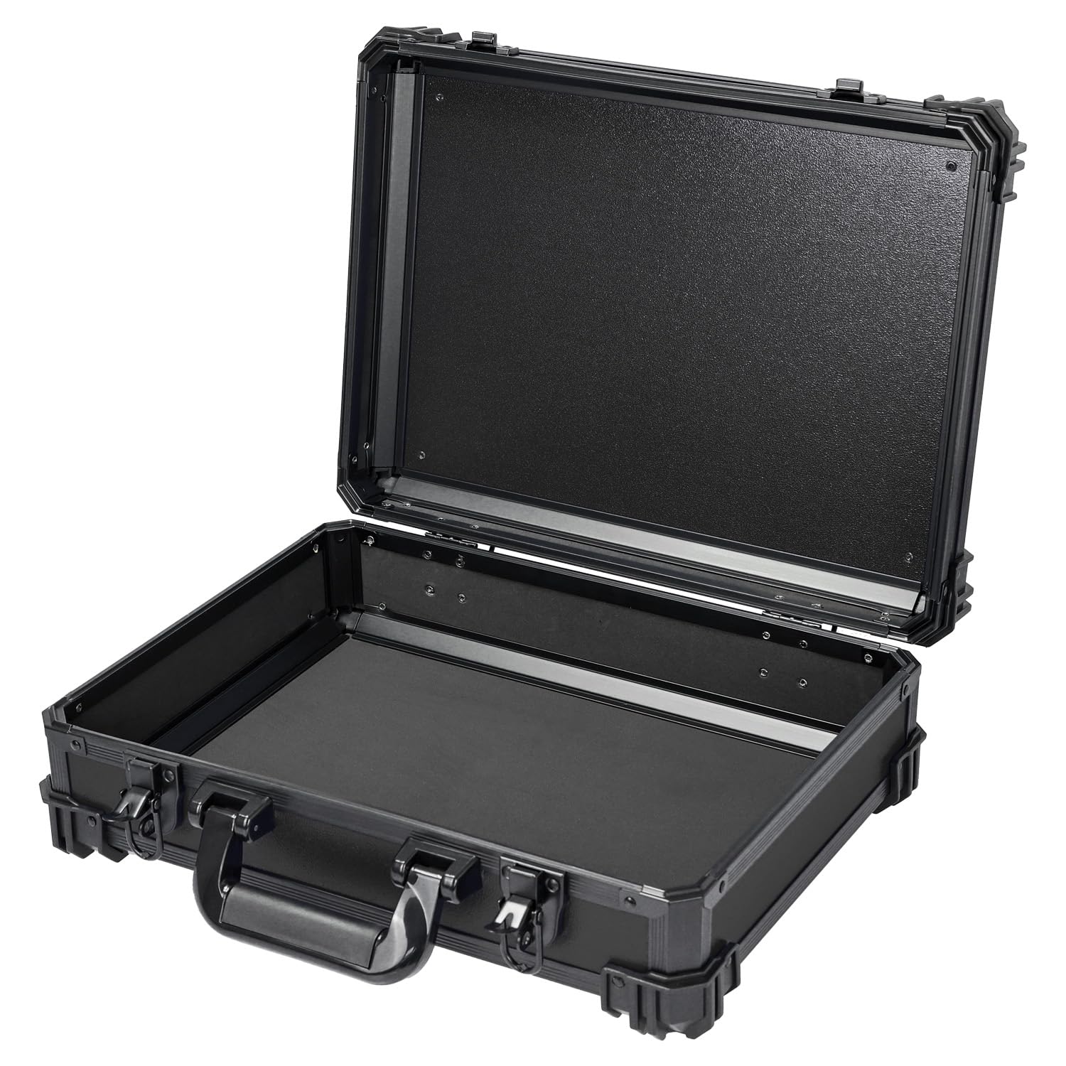 HMF 15502-02 Valigetta di trasporto con schiuma a griglia, valigetta universale, cassetta attrezzi | 39 x 29 x 12 cm | Nero