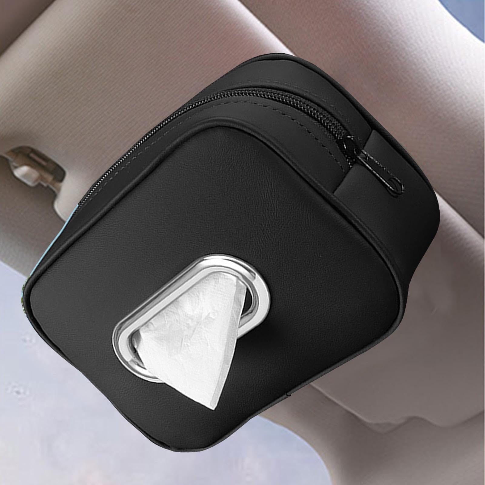 Soporte para pañuelos para automóvil, Caja para pañuelos para automóvil - Cajas de pañuelos de cuero PU para automóviles,Soporte para pañuelos para visera de coche, funda para pañuelos para asiento tr