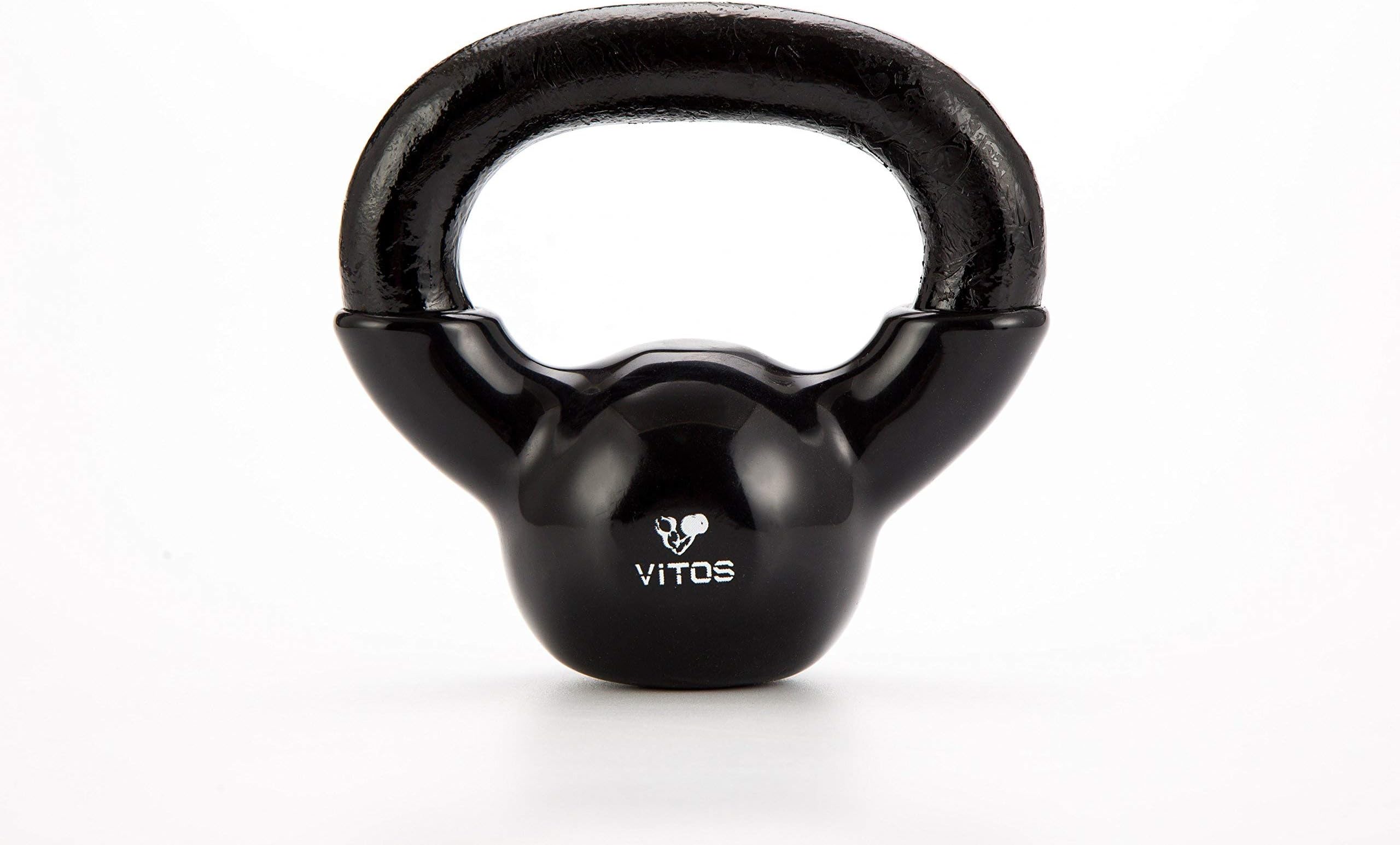 Vitos Fitness Vinyl Coated Kettlebell Weights | Available from 5 to 50 LBs (Black, 5LB)