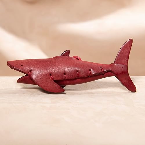 Miniatura 8 de Handmade Leather Shark Keychain, Hanging Bag Charm for Purse and Backpack Keychains for Women 100% Genuine Leather, Shark Gifts for Shark Lovers