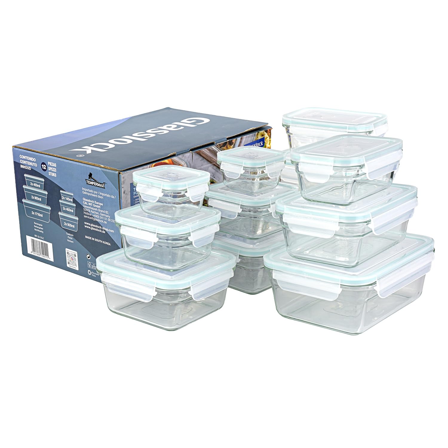 Glasslock Frischhaltedosen Set 12-tlg. Ofen Serie