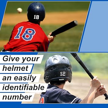 OIIKI 2 Sheet Sport Helmet Number Sticker, 0 to 4, 5 to 9 Vinyl Sticker