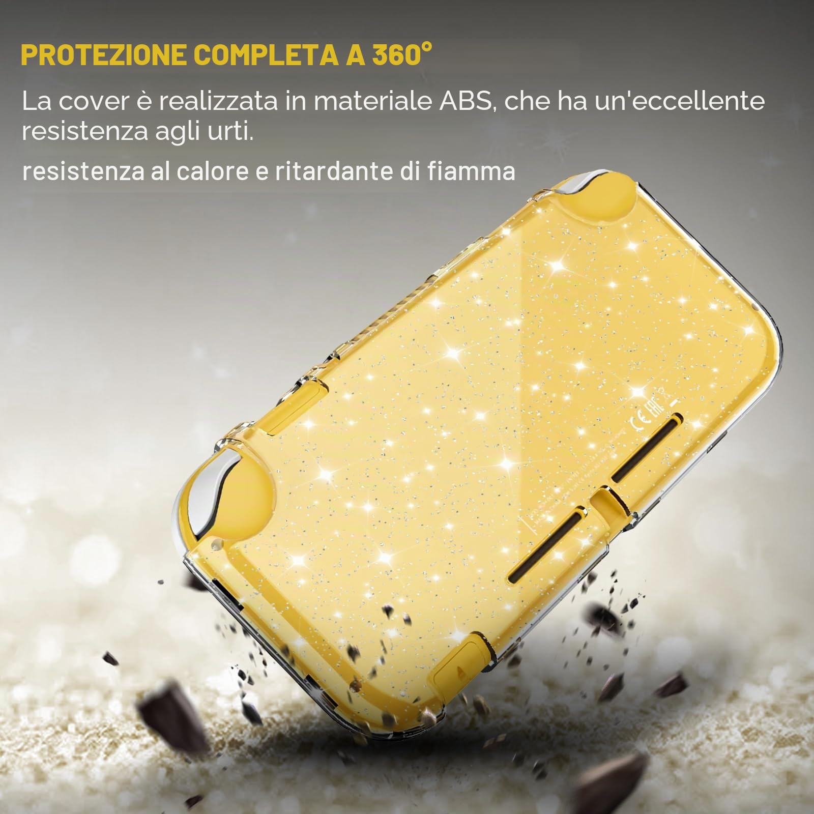 DLseego Custodia Protettiva per Switch Lite, Clear Sparkle Full Wrap Protector Cover Case Anti Scratch Design Hard PC Shell Compatibile con Switch Lite, Trasparente Cristallo