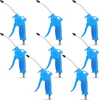 Gisafai 8-Pack Blue Air Blow Guns with Rubber Tip - High Flow Compressor Nozzles for Home, Car, Garage & Industrial Cleaning