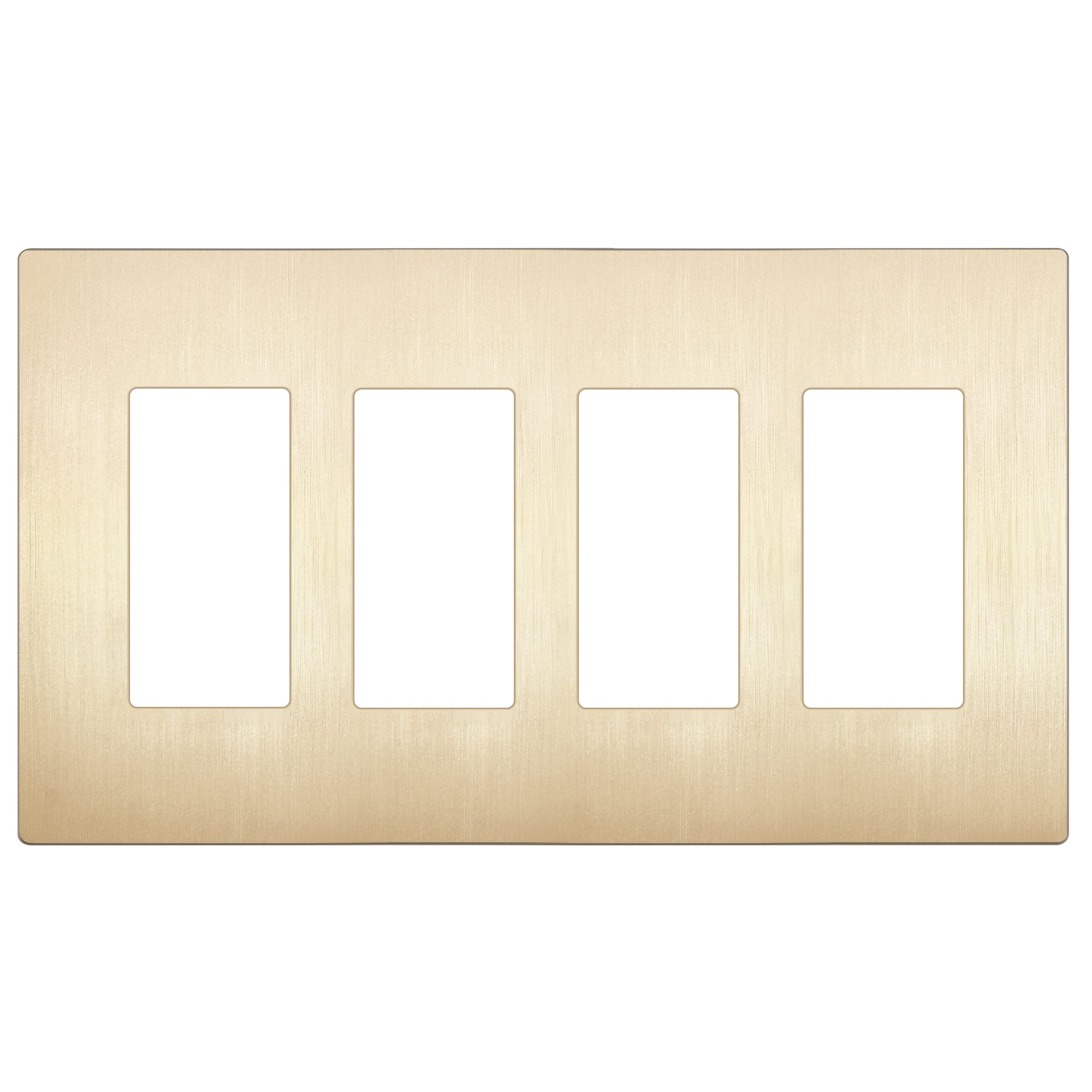 LIDER Brushed Finish Decorator Switch Cover, Screwless Wall Plate, Mid-Size 2-Gang 4.88" x 4.92", Unbreakable Polycarbonate Thermoplastic, UL Listed, LSWP-32M-BGD, Brushed Gold — view 38