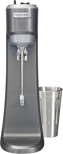 Hamilton Beach Commercial HMD200R Mezclador de bebidas de un solo husillo, motor universal de 3 velocidades, operación manos libres, certificado NSF