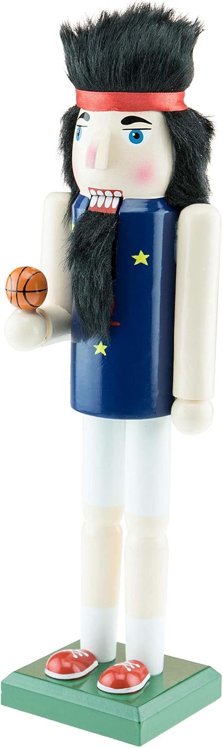Clever Creations Basketball Player 14 Inch Traditional Wooden Nutcracker, Festive Christmas Décor for Shelves and Tables