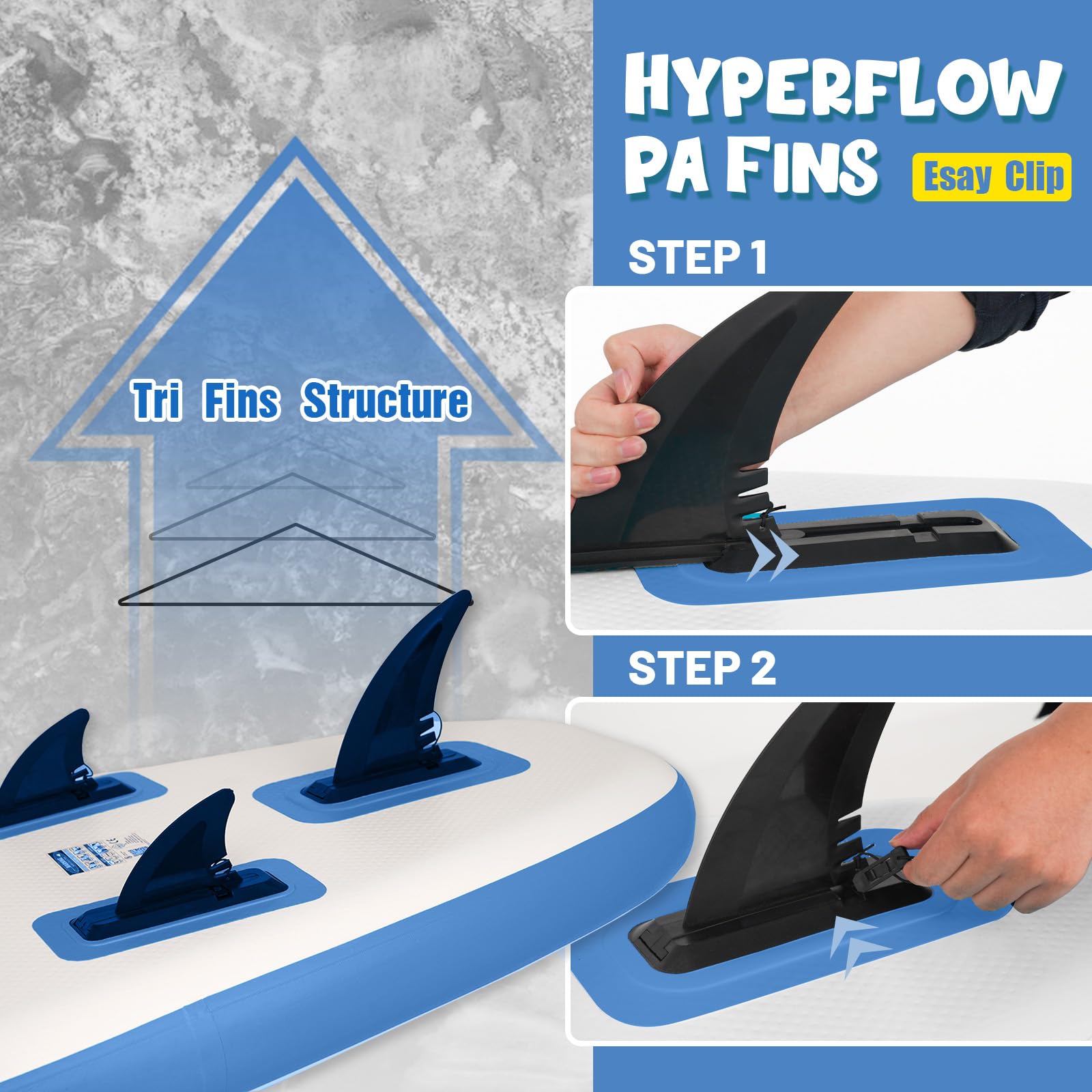FunWater Aufblasbares Stand Up Padding Board, Ultra-Leicht SUP Board Zubehör: Verstellbares Paddel, Pumpe, Rucksack, Leash, Finnen – Für alle Könnerstufen