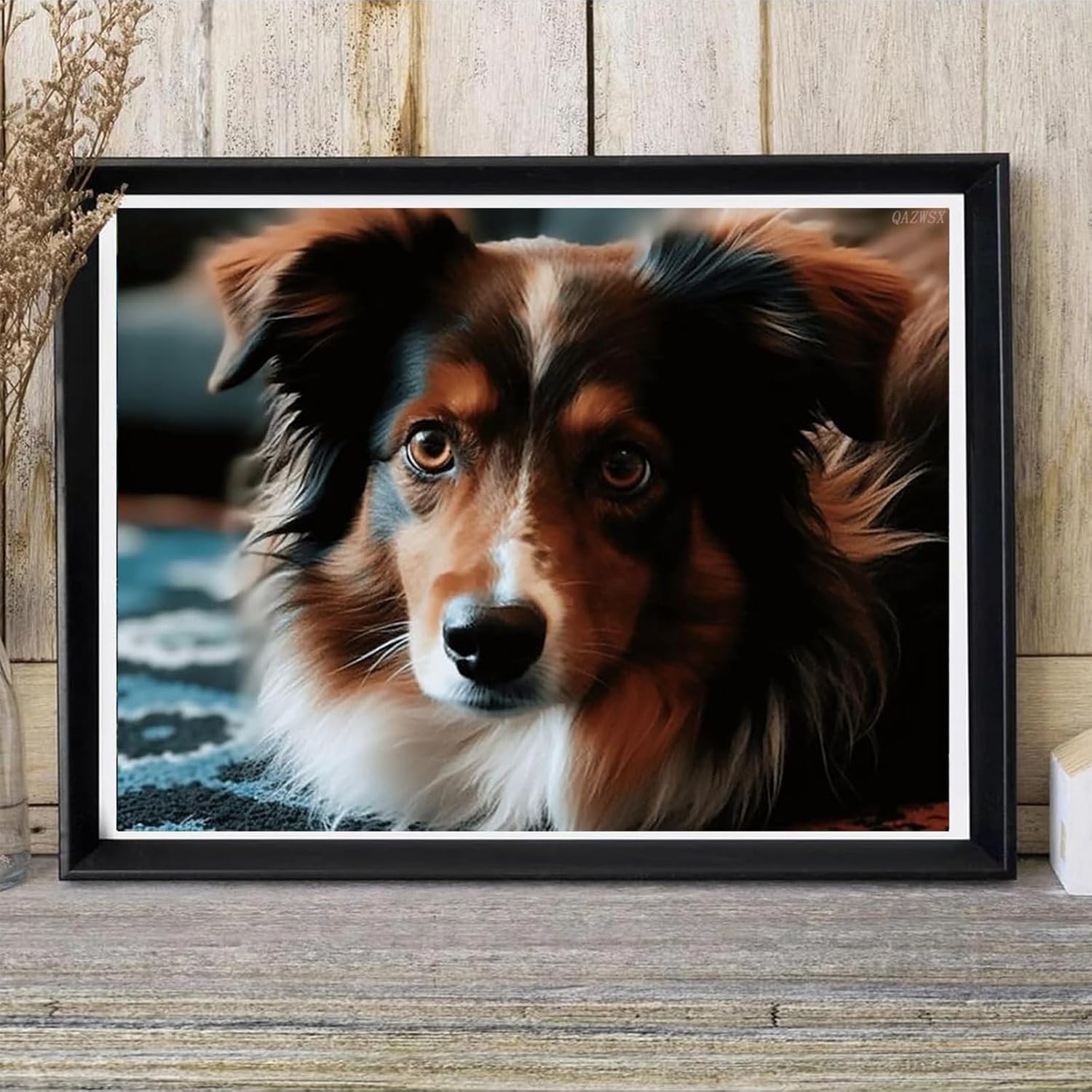 DIY Diamond Painting Kits Australian Shepherd Full Drill Round Diamond Embroidery Cross Stitch Mosaic Crystal Rhinestone Arts and Crafts Gem Art Work for Home Wall Decor 30x40cm