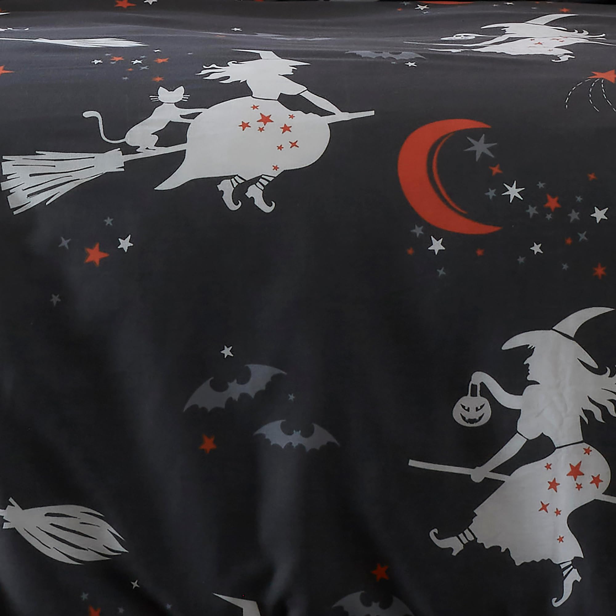 Bedlam Halloween Bettwäsche Set - Leuchtet Im Dunkeln (Kürbisse & Totenköpfe), Für Einzelbett 140x200 Cm