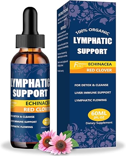 Gotas de drenaje linfático para limpieza de desintoxicación del sistema linfático, 2 onzas, uso con masaje linfático, fórmula de suplemento de apoyo