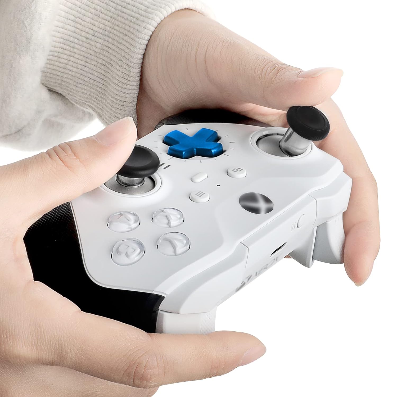 Metal Replacement Thumbsticks for Xbox Elite Controller Series 2 Core,Component Pack Includes 4 Swap Magnetic Joysticks,4 Paddles,1 Standard D-Pads, Accessories Parts for Xbox One Elite 2(Blue)