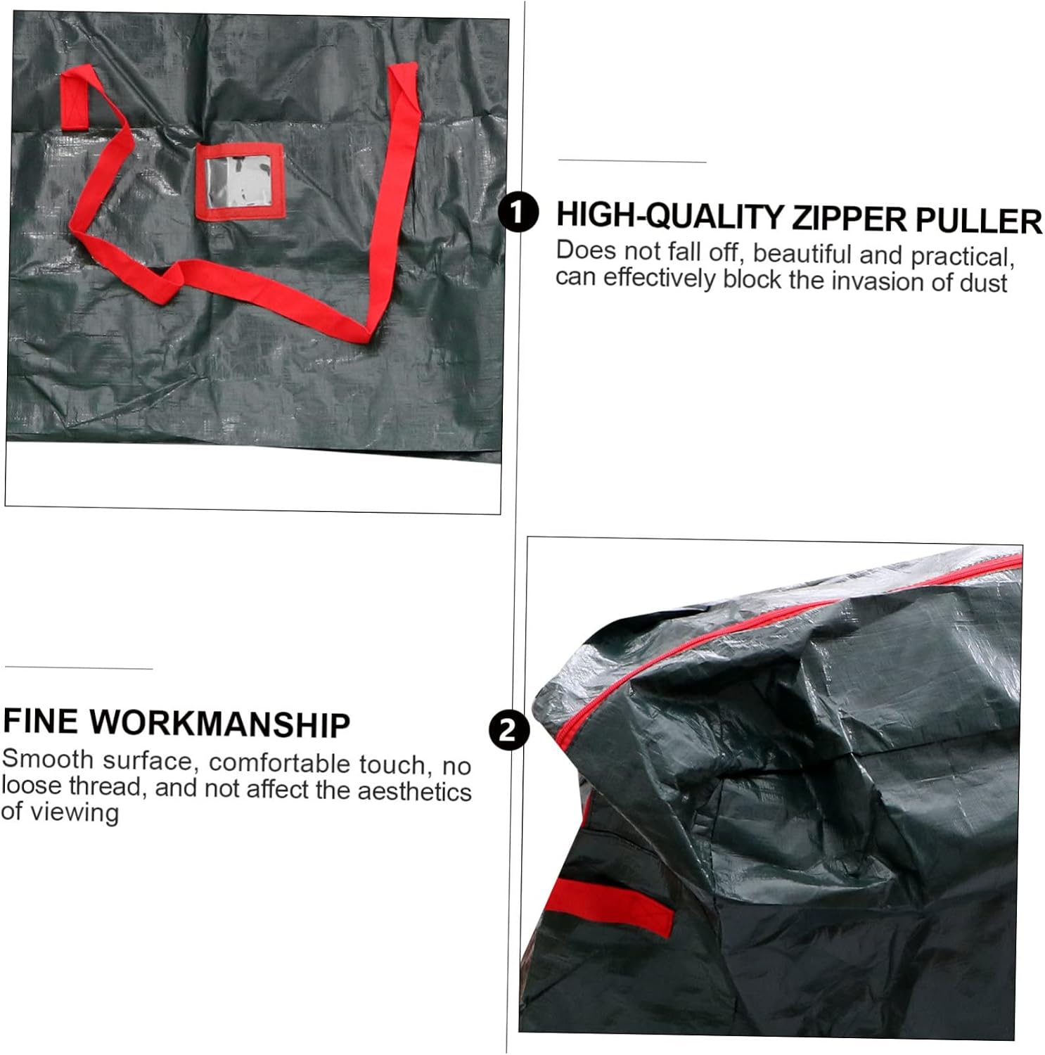Xmas Tree Storage Bag, Waterproof Polyethylene, Handle, Black