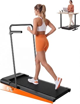 6% Incline 300 lbs Walking Pad Under Desk Treadmill | Quiet portable mini treadmill for home office with app & remote control. 100% pre-assembled and slim space-saving design.