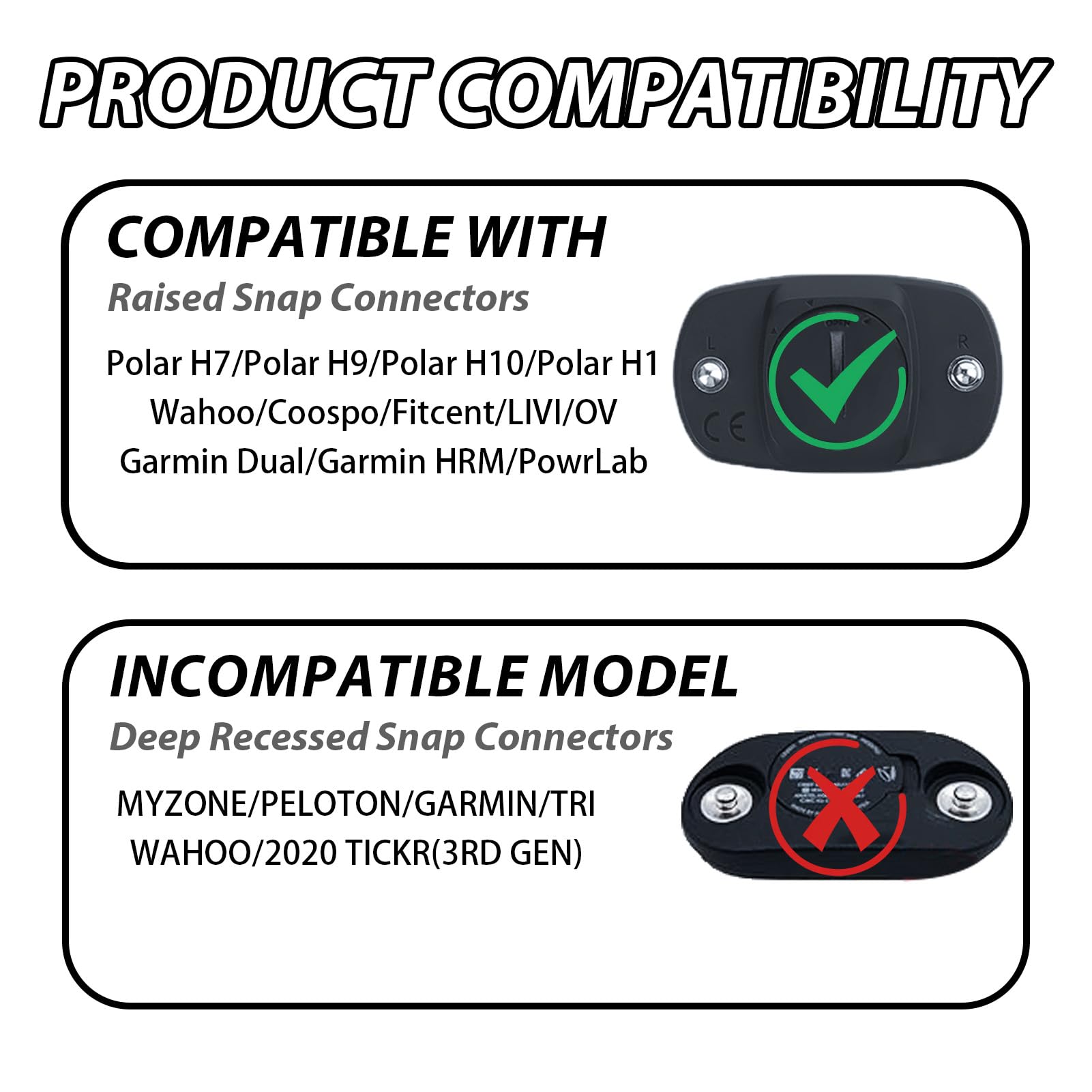 Pasek cardio regulowany (od 70 cm do 115 cm) do ANT+ i Bluetooth pas piersiowy do czujnika tętna, kompatybilny z Garmin, Wahoo, Polar H10 H9, Coospo, Bryton, Magene, Livlov, idealny do sportu i