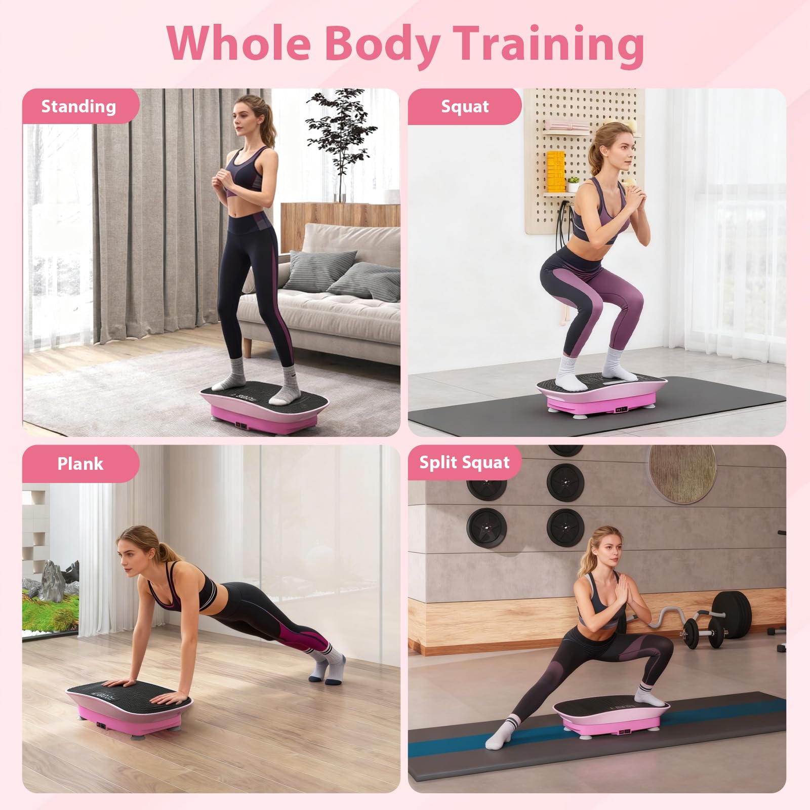 DORTALA Máquina de ejercicio con placa de vibración, plataforma vibratoria de fitness con control remoto, 10 velocidades, pantalla LED, tablero de máquina agitadora de entrenamiento de cuerpo completo