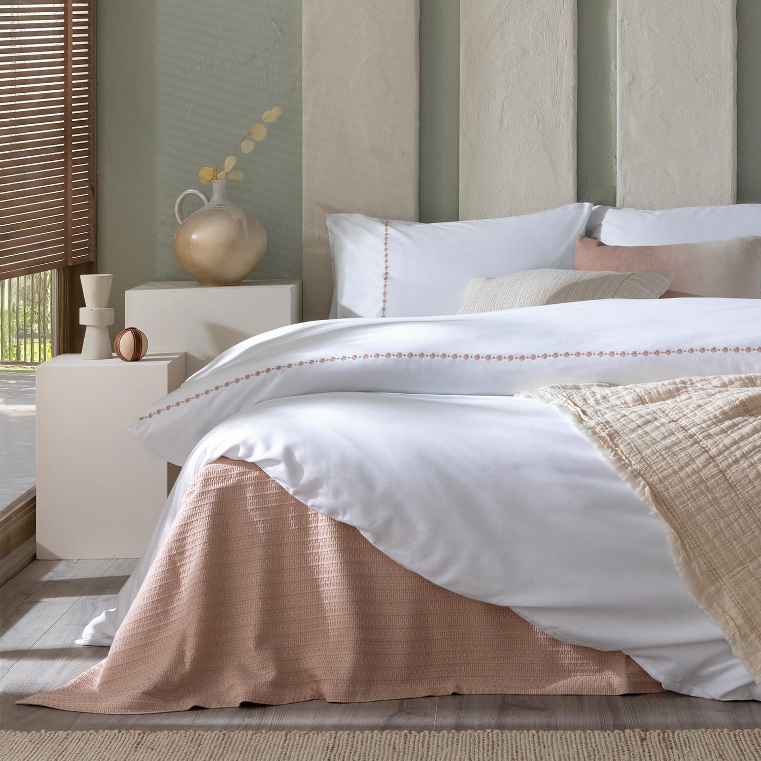 Florıssa Bambu King Size Nevresim Seti 230X220 Cm Beyaz