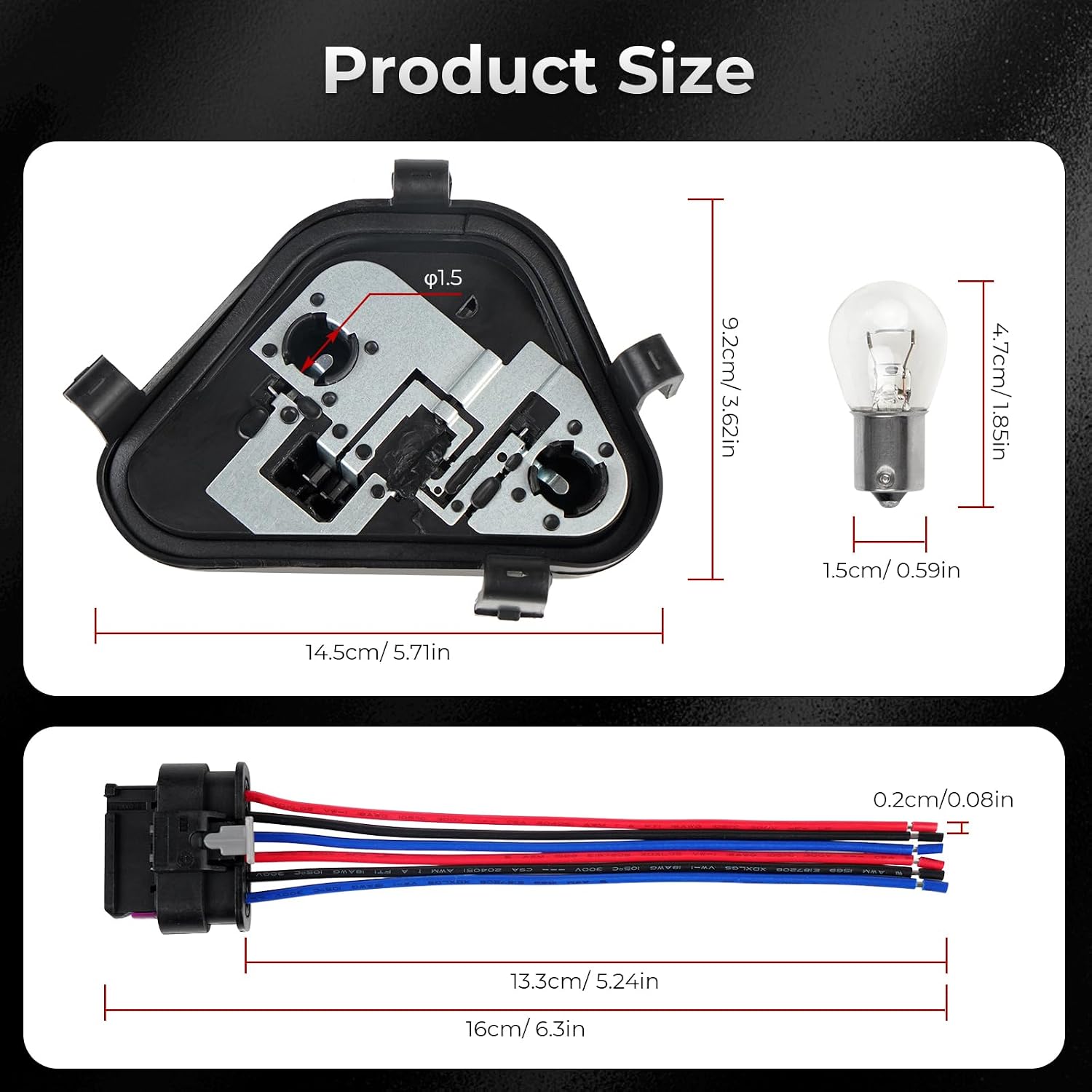 Right Tail Light Bulbs Holder Socket Compatible with BMW 3 Series 320i 328d 328i 335i 2012-2015 with Bulbs & Harness Passenger Side Replace 63217313044