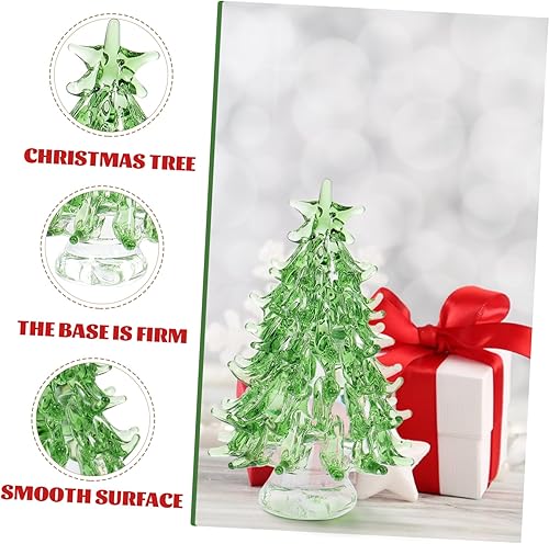 Miniatura 9 de Mini figura de árbol de Navidad, decoración de escritorio de cristal para alegría, diseño de árbol de Navidad iluminado para decoración festiva