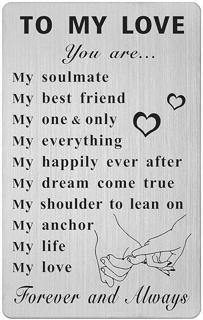 FALOGI My Love Wallet Card, 10 Reasons Why I Love You, Soulmate Gifts for Her, Love Gifts for Girlfriend Wife