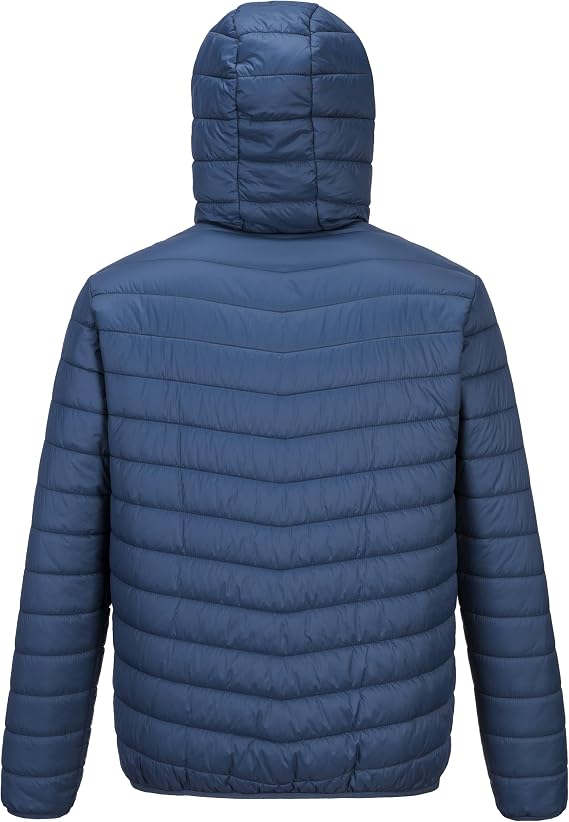 Outdoor Ventures Men's Lightweight Packable Hooded Puffer Jacket Insulated Winter Coat for Snow Ski Traveling