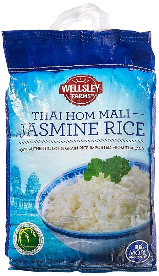 Amazoncom Wellsley Farms Thai Hom Mali Jasmine Rice 25 Lb Grocery Gourmet Food