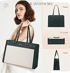 RAINSMORE Sacs pour ordinateur portable pour femmes 15.6 1 cm PU Sac en cuir de travail de fourre-tout pour femmes Sac informatique Etanche mallette Professional
