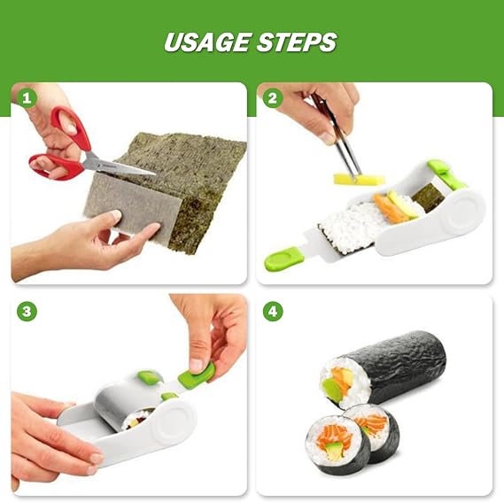Egg Roll Maker, DIY ABS Grape Leaves Roller Manual Spring Roll Maker for Beginners Kids Stuffed Cabbage Sushi Kitchen Gadgets
