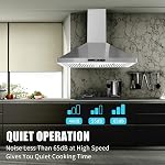 Range Hood 30 inch Wall Mounted Kitchen Hood, Ducted/Ductless Range Hood with Delayed Shutdown Function, Exactor Hood with Soft Touch Countrol,3 Speed Fan, Stainless Steel Grease Filters