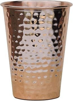 Hammered Copper Tumbler, LACQUERED-FREE, UNLINED and UNCOATED - 550 Ml, For Ayurveda Health Benefits Traditional - 550 Ml