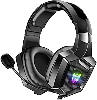 Vista 1 de Auriculares para juegos con micrófono, auriculares para juegos para PS4 PS5 Xbox One PC con luces RGB, auriculares Playstation con reducción