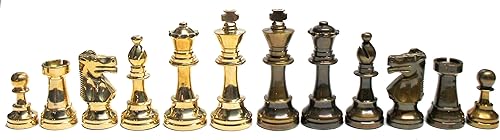 Miniatura 3 de StonKraft Juego de tablero de ajedrez de madera de 14 x 14 pulgadas + piezas de ajedrez de latón Staunton, la mejor idea de regalo para cumpleaños y