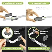 Vista 3 de Cerraduras de Seguridad a Prueba de Bebés para Niños (Paquete de 2) por Skyla Homes - Los Pestillos Adhesivos 3M para Gabinetes Más Seguros, Rápidos