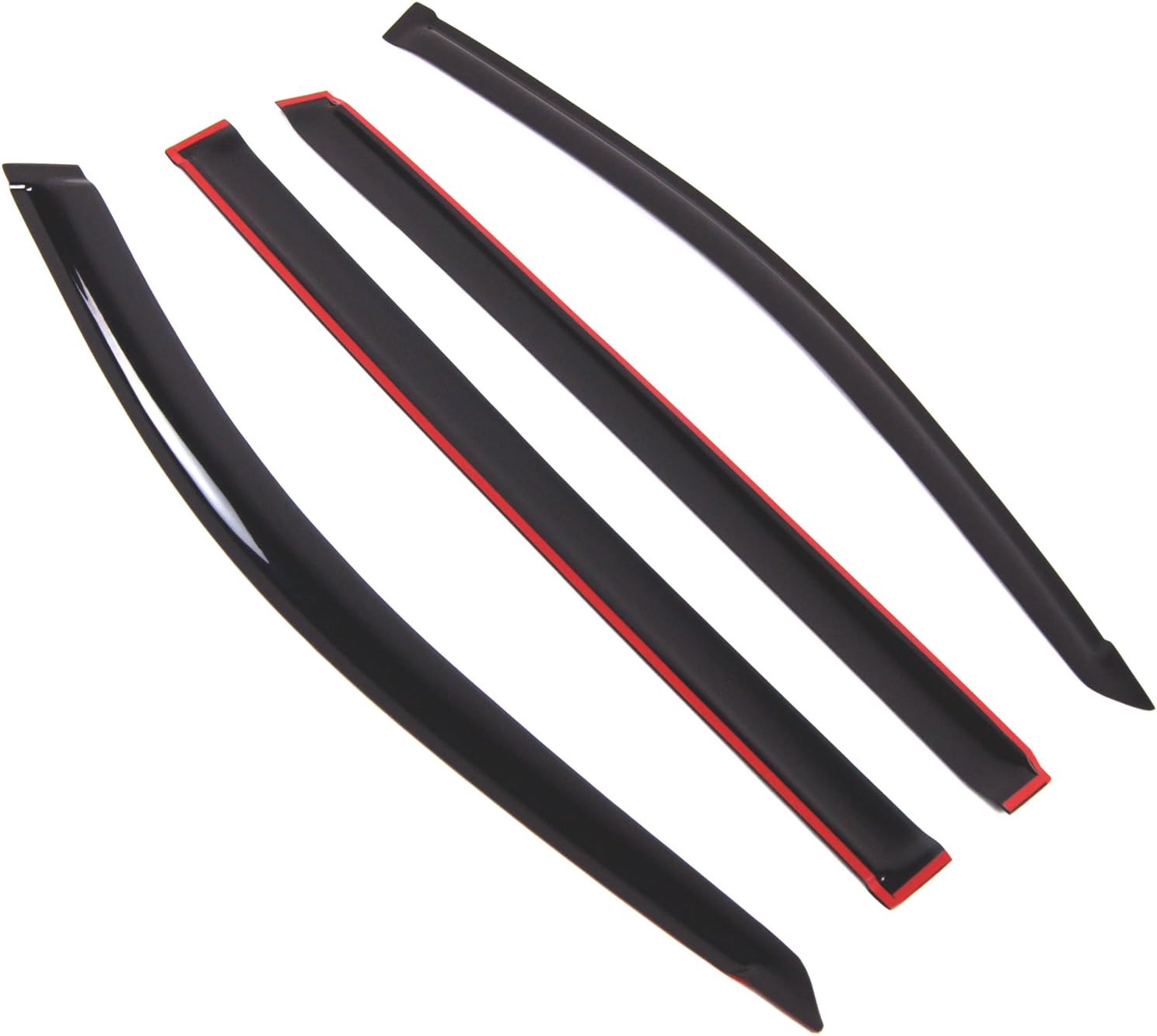 TuningPros Outside Mount Window Vent Visors Rain Guards Compatible with Dodge Grand Caravan 2008-2016 | Side Window Wind Deflectors Rain Shields | Smoke Tinted, 4 Pcs Set, DGWV-790