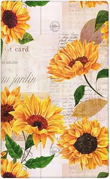 Vintage Sunflower Blank Outlet Switch Cover Wall Plate Single Gang 1 Decorative Combo for Kitchen Room Home Bedroom Bathroom Decor Unique Accessories Design