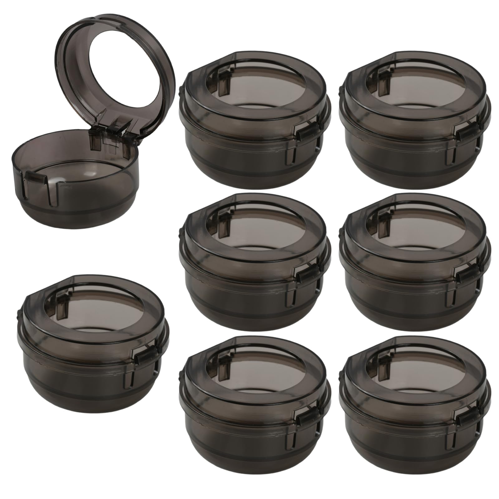 Solvio Gas Hob Knob Covers for Child Safety, 8 Pack Universal Oven Locks Baby Proofing, Heat-Resistant Cooker Guards, Easy to Install Stove Protector for Kitchen Toddler Safety (Black)