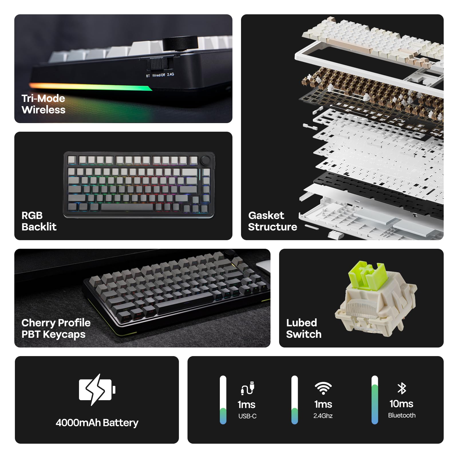 Amazon.com: EPOMAKER EA75 75% RGB Gaming Mechanical Keyboard
