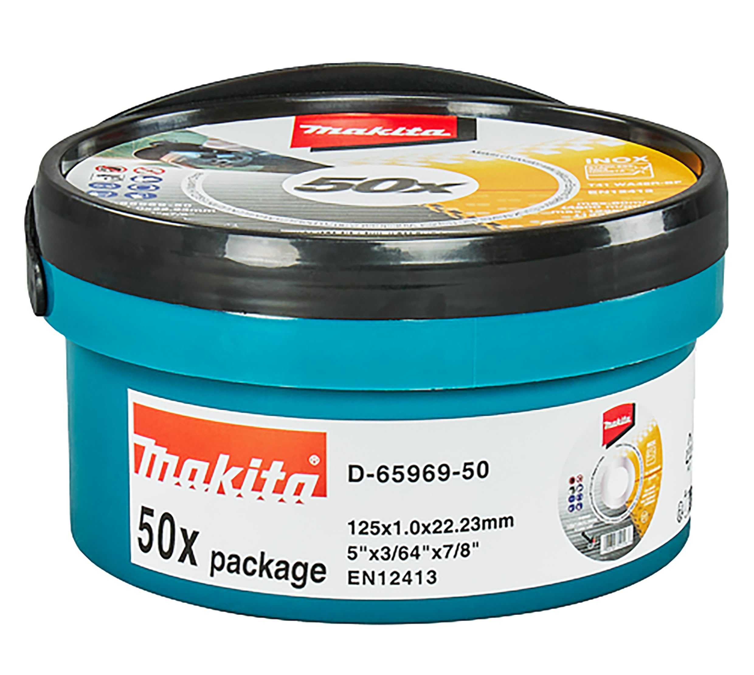 Makita INOX - Discos de corte para acero inoxidable, 125 x 1,0 x 22,23 mm, 50 unidades