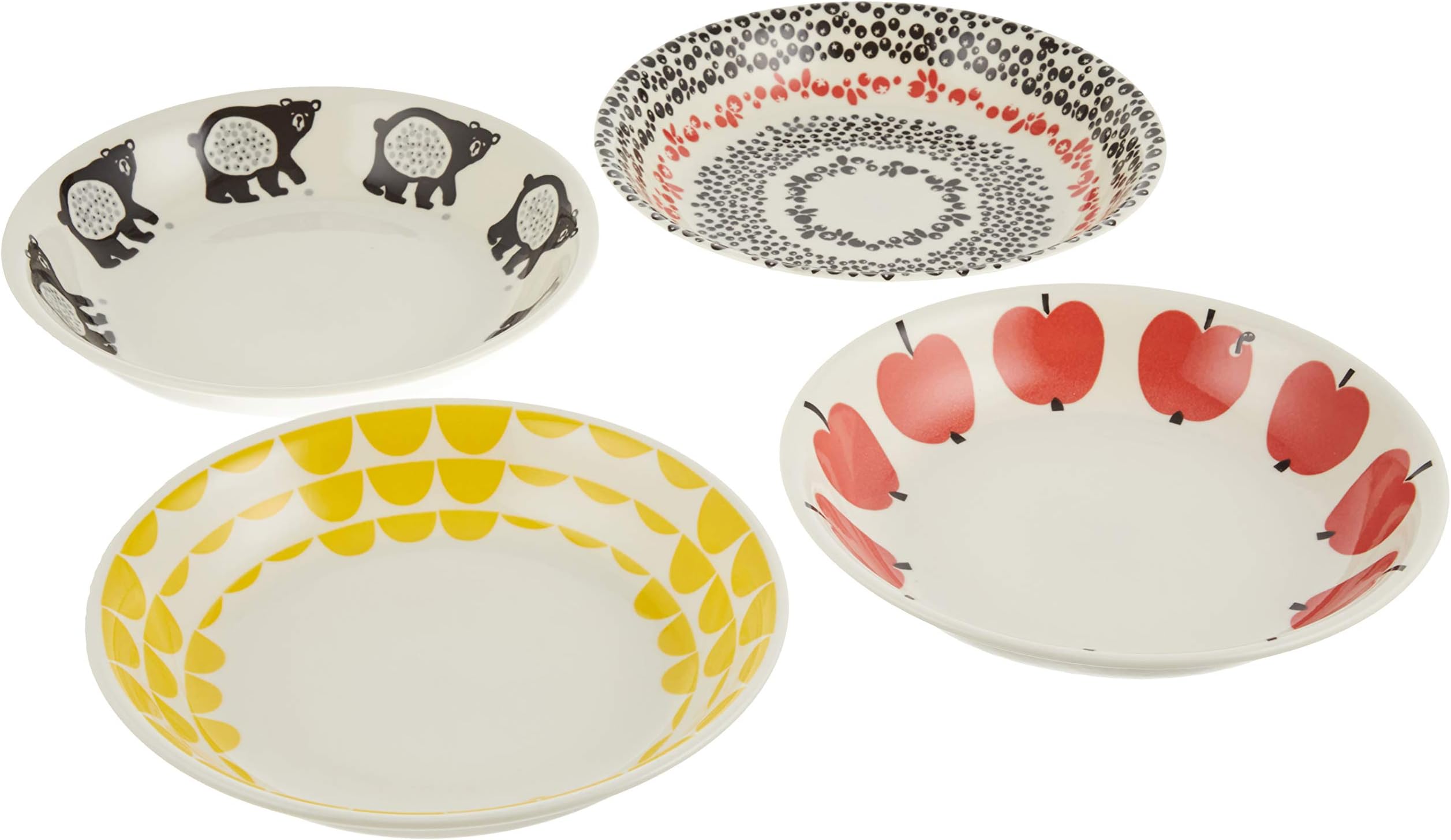 Finlayson Hauska FIN50-184 Pasta Plate in 4 Patterns, Stew and Curry Plate, Dinnerware Set, Diameter 8.7 inches (22 cm), Depth 1.6 inches (4 cm), Nordic Tableware, Miscellaneous Goods, Floral Pattern