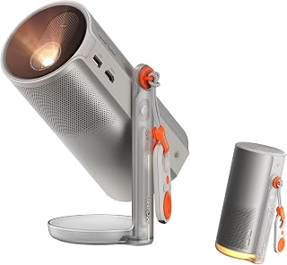 XGIMI MoGo 4 Laser Portable Projector: 550 ISO Lumens, Triple Laser, 2.5H Battery, 360° Stand, Google TV Netflix, Harman Kardon Sound