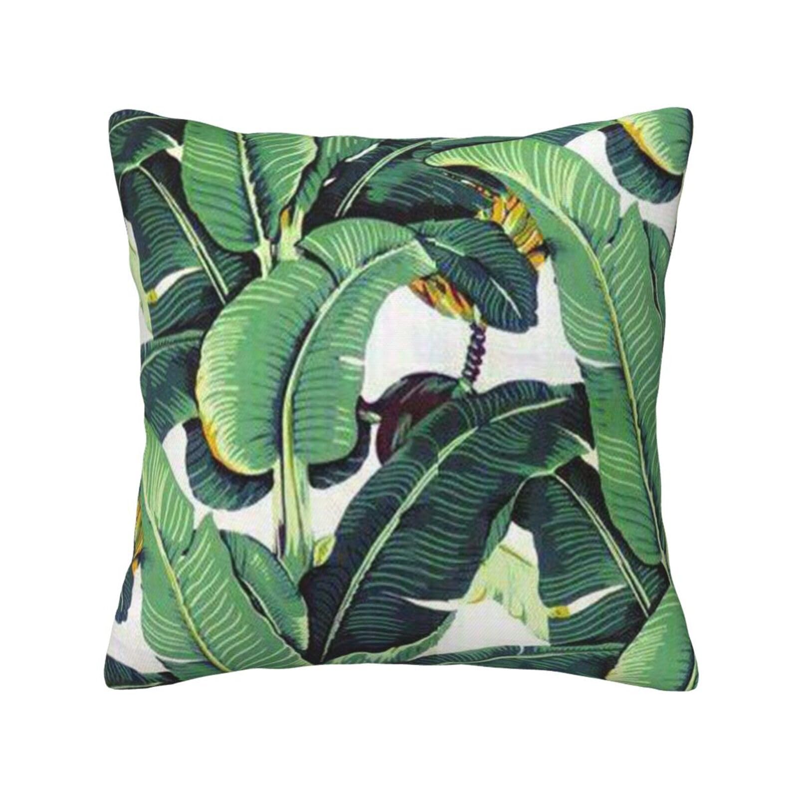 FFSHKOWE Tropical Banana Palm Leaves Decorative Throw Pillow Cover Double-Sided Printed Cushion Cover for Sofa Couch Bed Chair 30 x 30cm